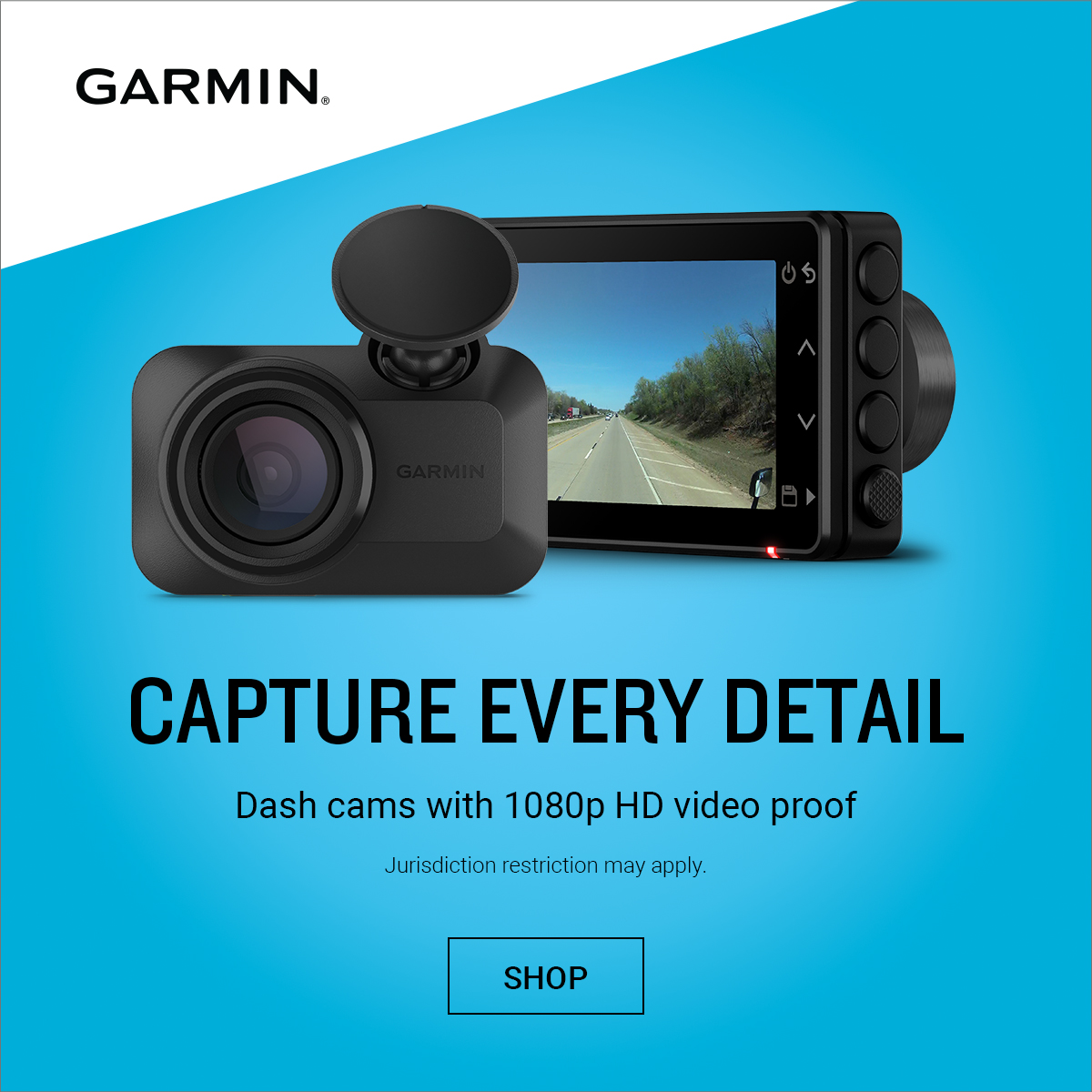 Garmin Dash Cams - Powerful & Discreet - Capture every detail with Garmin Clarity HDR optics, premium HD, and wide 140 degree view.